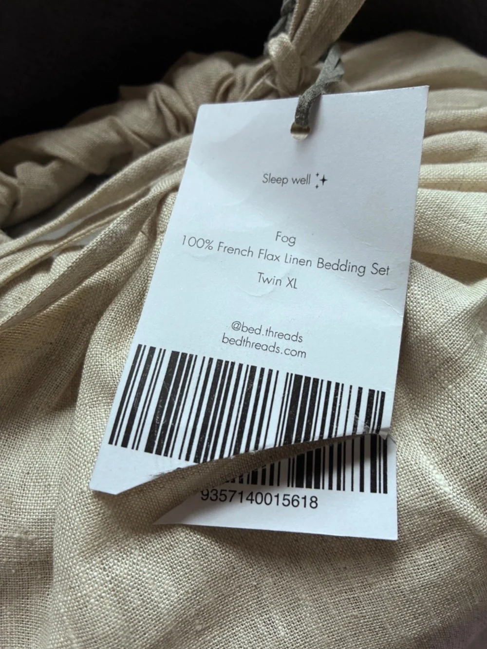 Bed Threads 100% Flax Linen Fog Bedding Set TWIN XL Duvet Sheet Pillowcases